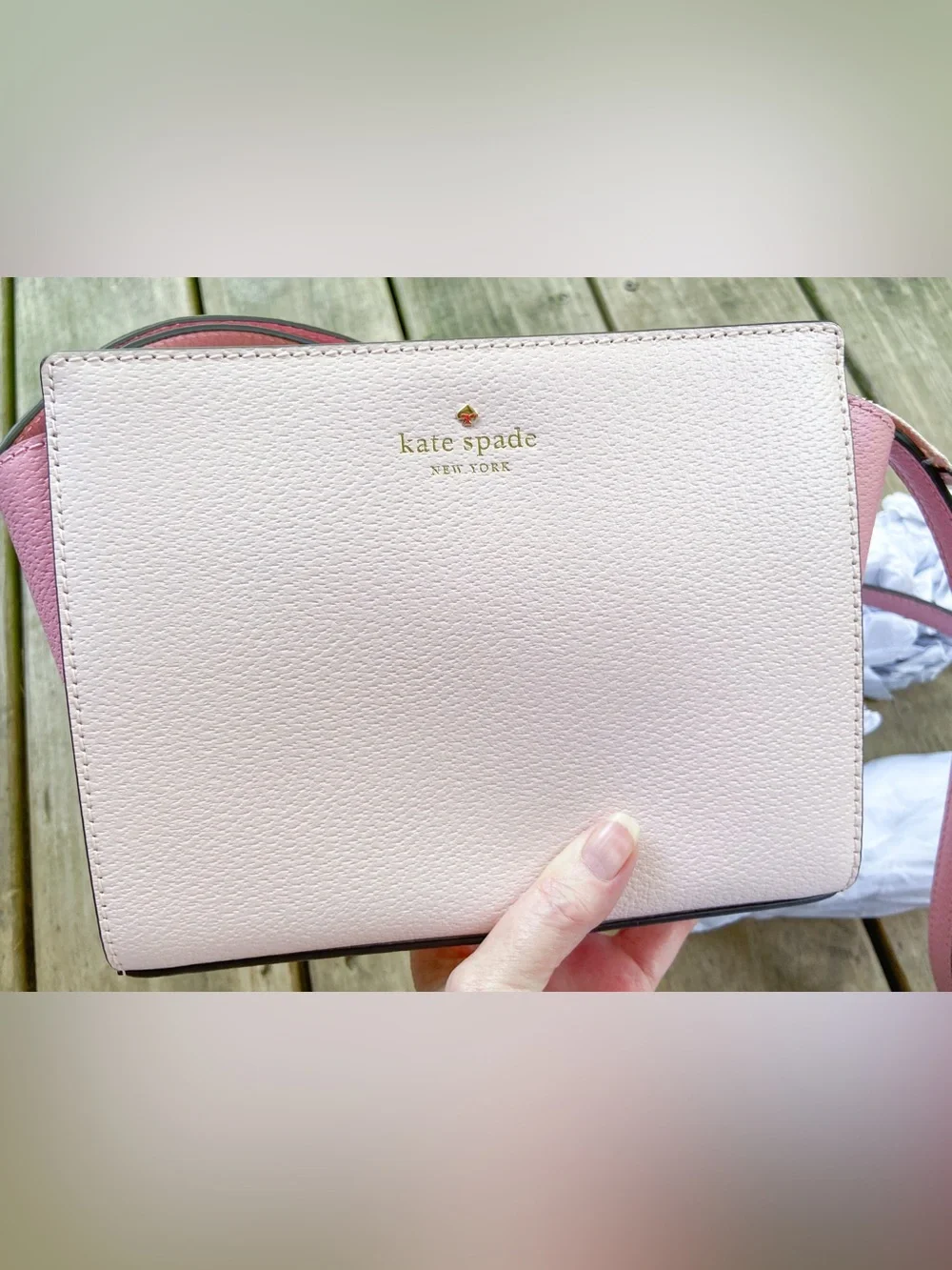 Kate Spade Grand Street Hayden Leather Crossbody Bag Pink Color Block BalletCore